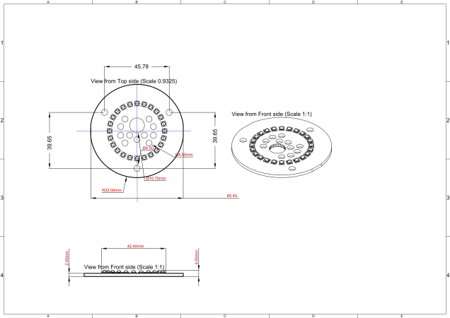 Round Led Module Ring 24x CREE XP technical-drawing