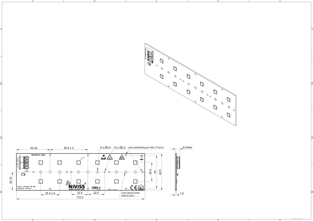 Module 12 LED 5050 - 2x2 technical-drawing