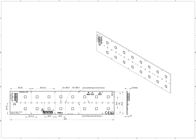 Module 16 LED 5050 - 2x2 technical-drawing