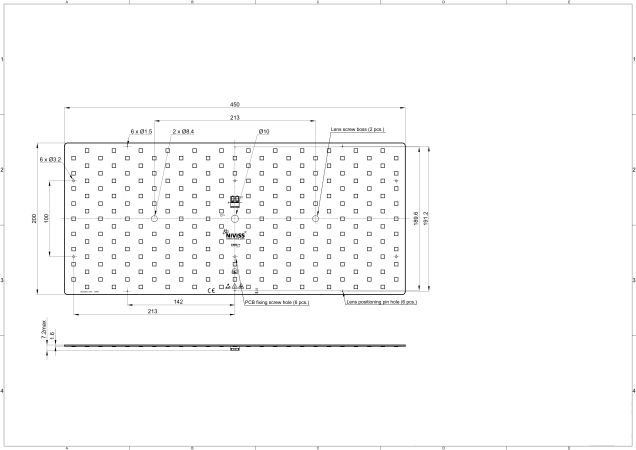 Stadium Led Module CREE J5050E 6V technical-drawing